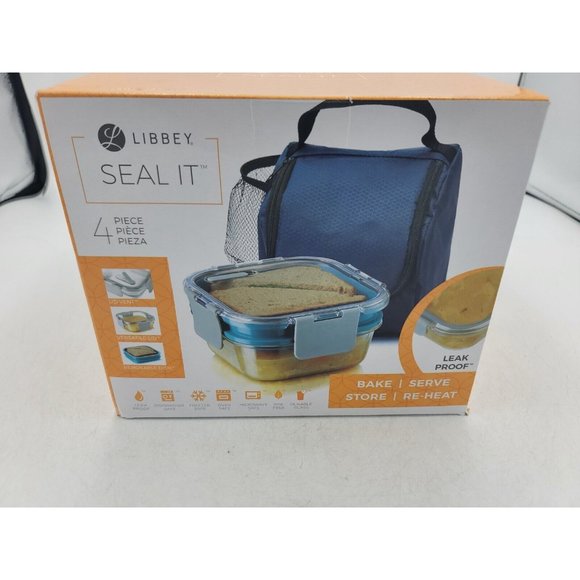 Libbey Glass Seal It 4 Piece Food Storage Vent Lid Dish - Picture 3 of 11